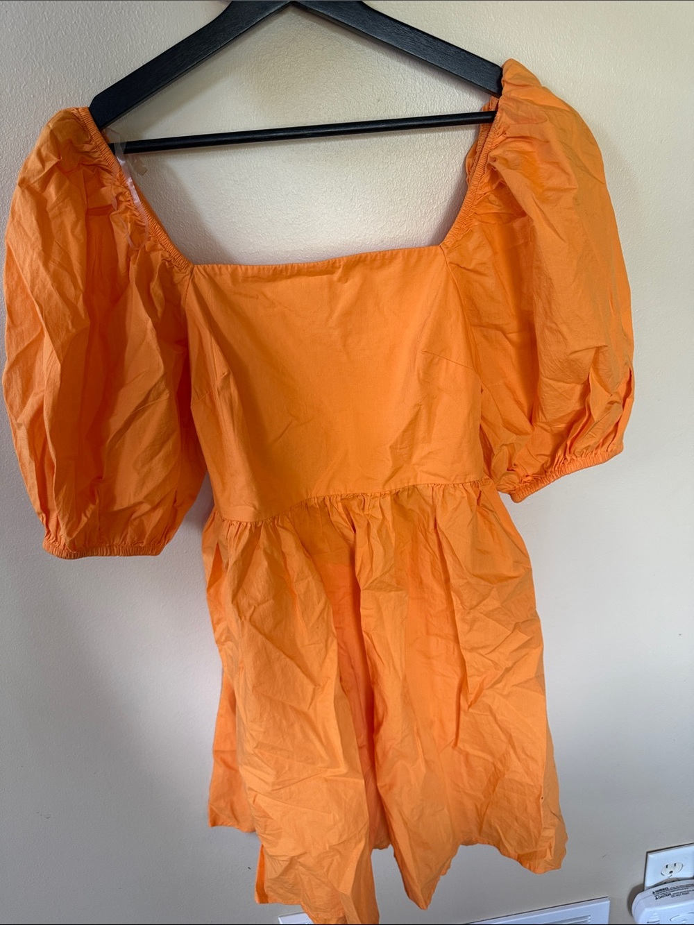 a new day Orange Puff Sleeve Mini Dress